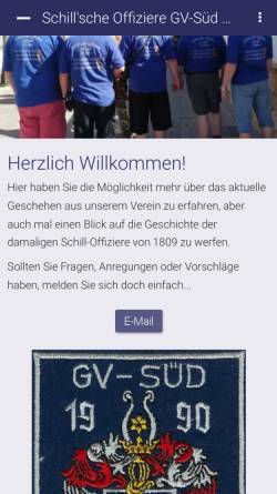 Vorschau der mobilen Webseite www.schilloffz.de, Schill'sche Offiziere GV-Süd 1990