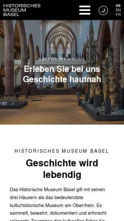 Vorschau der mobilen Webseite www.hmb.ch, Historisches Museum