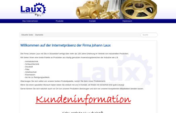 Vorschau von www.industriebedarf-laux.de, Johann Laux - Antriebselemente und Technischer Bedarf