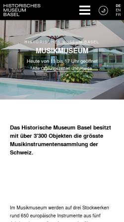 Vorschau der mobilen Webseite www.musikmuseum.ch, Musikmuseum