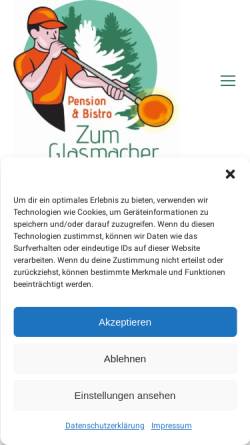 Vorschau der mobilen Webseite www.pensionzumglasmacher.de, Pension und Bistro Zum Glasmacher