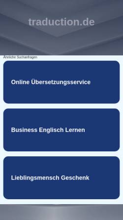 Vorschau der mobilen Webseite www.traduction.de, Übersetzungsbüro Dipl.-Übersetzerin Birgit Büttner