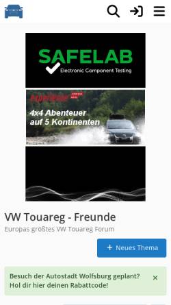 Vorschau der mobilen Webseite www.touareg-freunde.de, Internationale Touareg-Freunde e.V.