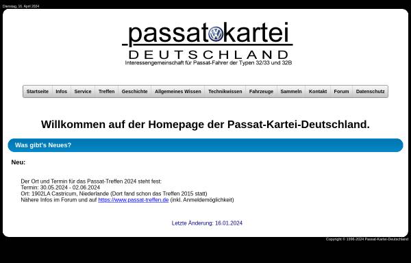 Vorschau von www.passat-kartei.de, Passat Kartei Deutschland
