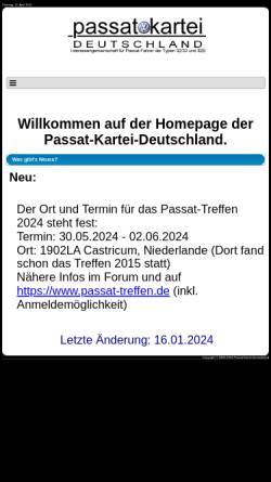 Vorschau der mobilen Webseite www.passat-kartei.de, Passat Kartei Deutschland