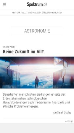Vorschau der mobilen Webseite www.wissenschaft-online.de, Astronomie by Wissenschaft-Online.de