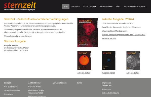 Vorschau von www.sternzeit-online.de, Sternzeit