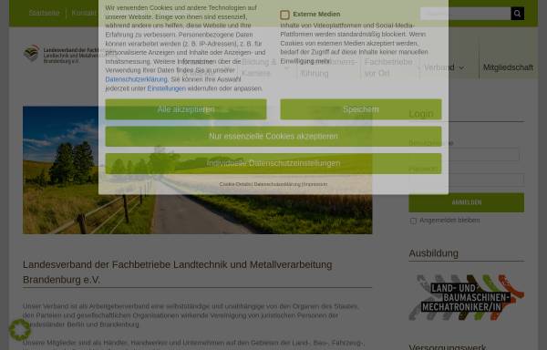 Vorschau von www.landtechnik-brandenburg.de, Landesverband der Fachbetriebe Landtechnik und Metallverarbeitung Brandenburg e.V. / Landmaschinen Mechaniker-Innung Brandenburg