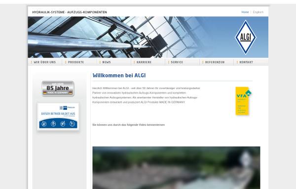 Vorschau von www.algi-lift.com, ALGI Aufzug Hydraulik