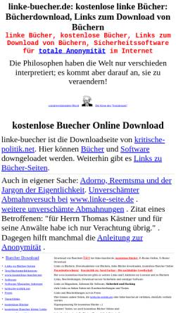 Vorschau der mobilen Webseite www.linke-buecher.de, linke-buecher.de: kostenlose Bücher und Links