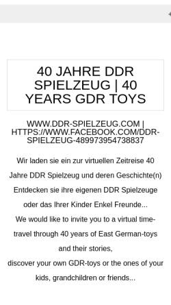 Vorschau der mobilen Webseite www.ddr-spielzeug.com, DDR-Spielzeug