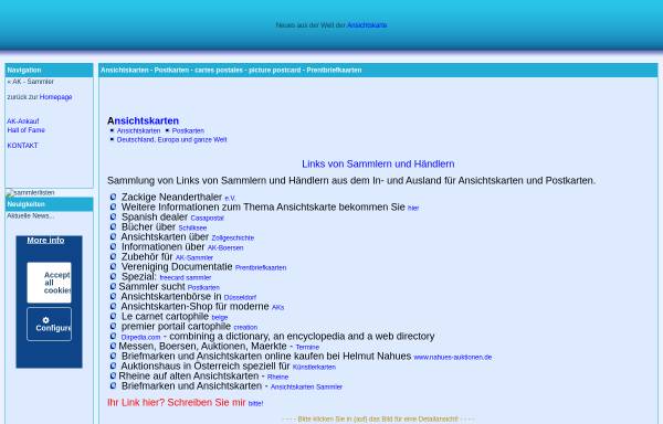 Vorschau von www.webmastermarkt.de, Sammler von Ansichtskarten