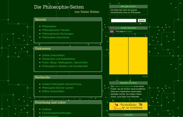 Vorschau von www.philo.de, Philosophie-Seiten