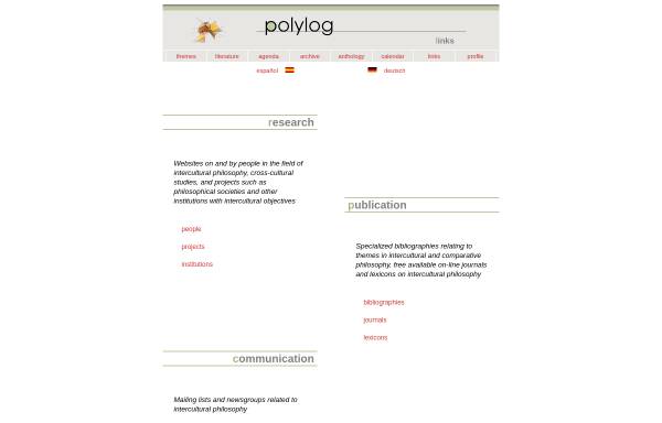 Vorschau von link.polylog.org, Quellen interkultureller Philosophie