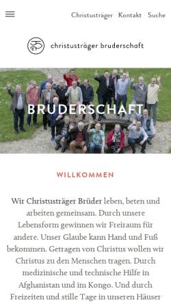 Vorschau der mobilen Webseite www.christustraeger-bruderschaft.org, Christusträger Bruderschaft