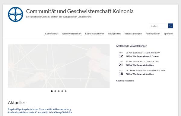 Vorschau von www.koinonia-online.de, Communität und Geschwisterschaft Koinonia