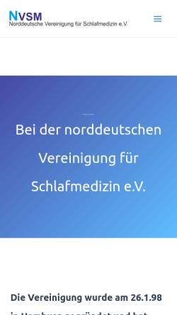 Vorschau der mobilen Webseite nvsm.org, Norddeutsche Vereinigung für Schlafmedizin e.V.