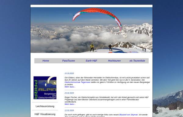 Vorschau von www.paraalpin.info, Bergsteigen und Fliegen