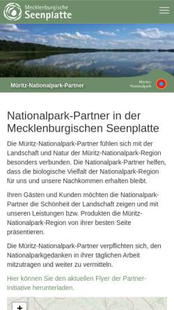 Vorschau der mobilen Webseite www.mueritz-nationalpark-partner.de, Müritz-Nationalpark-Partner
