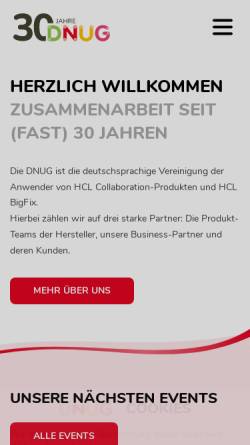 Vorschau der mobilen Webseite dnug.de, Deutsche Notes User Group e.V. (DNUG)