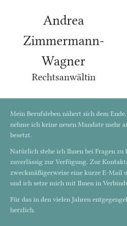 Vorschau der mobilen Webseite www.kanzlei-zimmermann-wagner.de, Anwaltskanzlei Zimmermann-Wagner