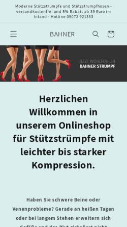 Vorschau der mobilen Webseite www.bahner-strumpf.de, Bahner Strumpf GmbH
