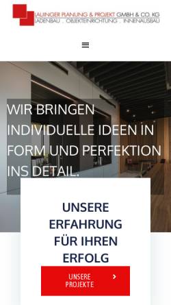 Vorschau der mobilen Webseite www.lauinger-ladenbau.de, Lauinger Ladenbau