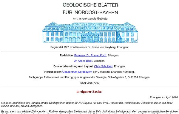 Geologische Blätter für Nordost-Bayern und angrenzende Gebiete