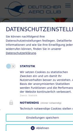 Vorschau der mobilen Webseite www.daec.de, DAeC Deutscher Aeroclub