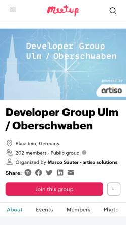 Vorschau der mobilen Webseite www.dotnet-ulm.de, .Net Developer-Group Ulm und Oberschwaben