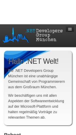 Vorschau der mobilen Webseite www.munichdot.net, .NET Developers Group München