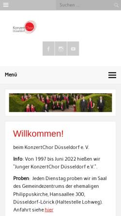 Vorschau der mobilen Webseite www.jkcd.de, Junger KonzertChor Düsseldorf e.V.
