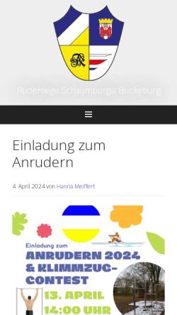 Vorschau der mobilen Webseite www.rrschaumburgia.de, Ruderriege Schaumburgia - Bückeburg