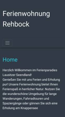 Vorschau der mobilen Webseite www.ferienwohnung-rehbock.de, Rehbock Ferienwohnung