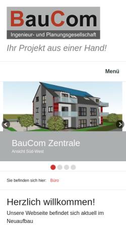 Vorschau der mobilen Webseite www.baucom-fd.de, BauCom Ingenieur- und Planungsgesellschaft GbR