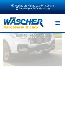Vorschau der mobilen Webseite waescher-lackiererei.de, Autolackiererei Wäscher GmbH