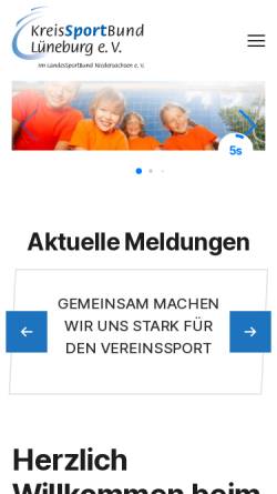 Vorschau der mobilen Webseite kreissportbund-lueneburg.de, Kreissportbund Lüneburg e.V.