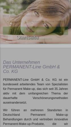 Vorschau der mobilen Webseite www.permanentline.de, Schneider-Kosmetik GmbH