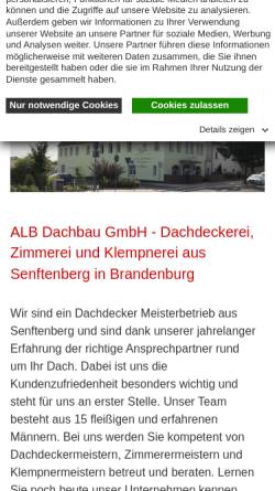 Vorschau der mobilen Webseite www.alb-dach.de, ALB Dach und Ausbau GmbH