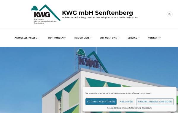 Vorschau von www.kwg-senftenberg.de, Kommunale Wohnungsgesellschaft mbH