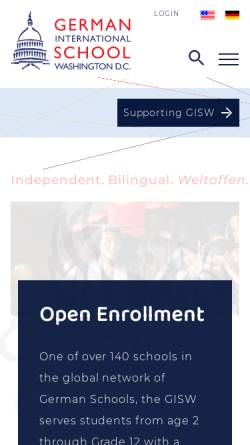Vorschau der mobilen Webseite www.dswashington.org, Deutsche Schule Washington, DC (DSW)