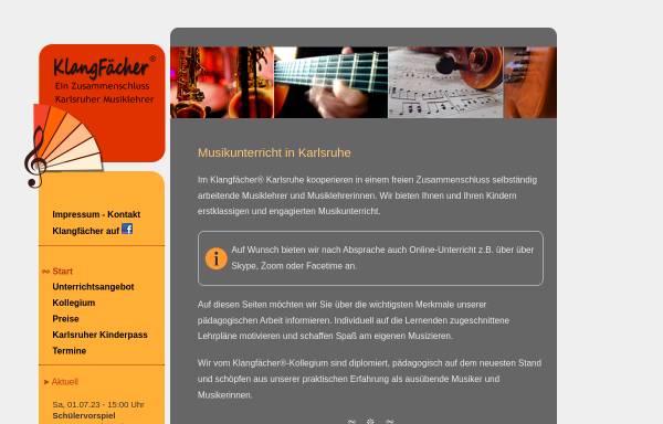 Vorschau von www.klangfaecher.de, Karlsruher Musiklehrer