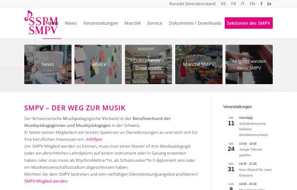 Vorschau von www.smpv.ch, SMPV Schweizerischer Musikpädagogischer Verband