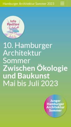 Vorschau der mobilen Webseite www.architektursommer.de, Hamburger Architektursommer
