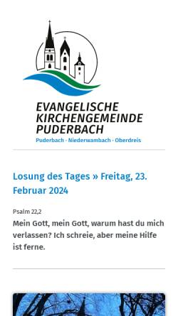 Vorschau der mobilen Webseite puderbach.org, Evangelische Kirchengemeinde Puderbach