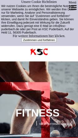 Vorschau der mobilen Webseite www.ksc-puderbach.de, Karate und Sport Center Puderbach