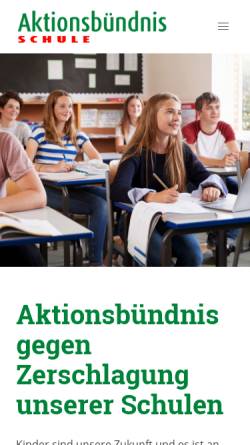 Vorschau der mobilen Webseite www.aktionsbuendnis-schule.de, Aktionsbündnis Schule