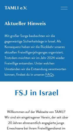 Vorschau der mobilen Webseite www.zivi-israel.de, Zivildienst im Ausland, Israel