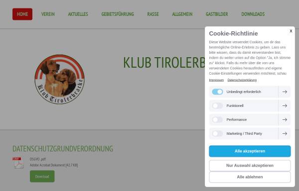 Vorschau von www.klub-tirolerbracke.at, Klub Tiroler Bracke