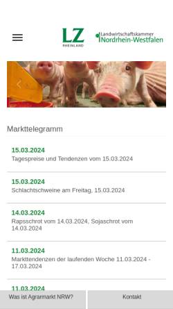 Vorschau der mobilen Webseite www.agrarmarkt-nrw.de, Agrarmarkt NRW